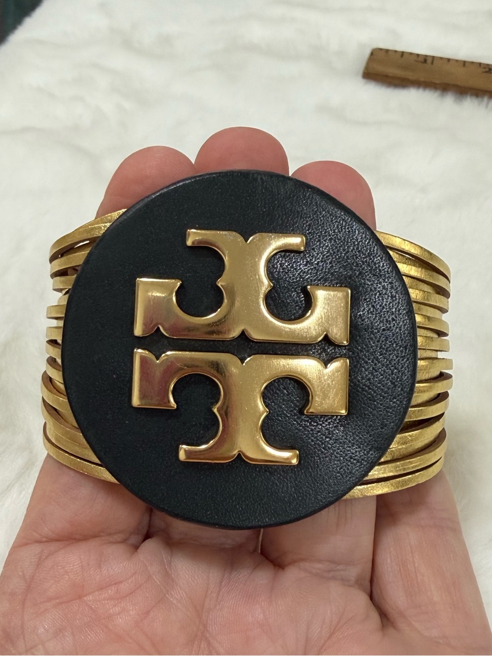 Tory Burch upcycled leather bracelet new